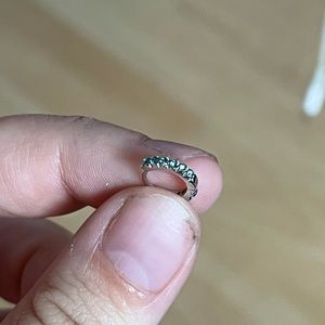 Maria Tash LIGHT BLUE INVISIBLE SET DIAMOND *LA Exclusive* 6.5mm Hoop